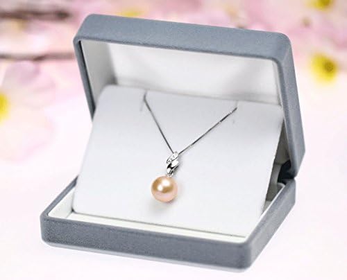 つやたま【最高級 特品】 大粒11-12mm 一粒 本真珠ネックレス イエローピンクカラー シルバー925 一粒パールネックレス