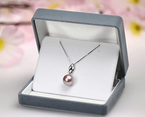 つやたま【最高級 特品】 大粒11-12mm 一粒 本真珠ネックレス シルバー925 一粒パールネックレス (グレーパープル)