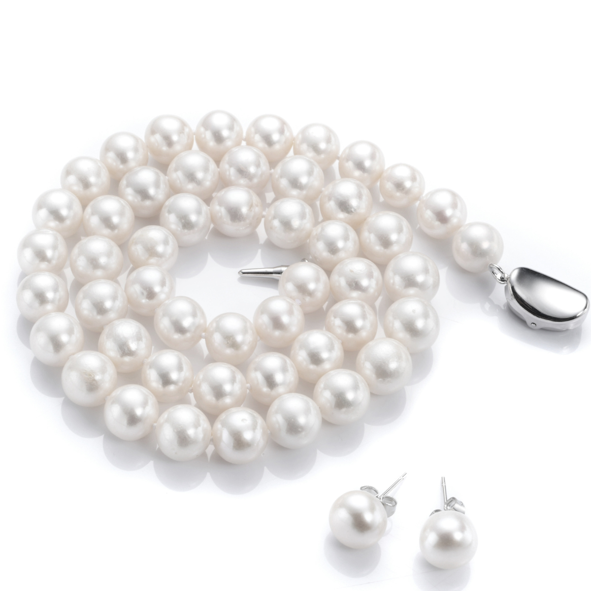 つやたま真珠　入学式　卒業式　フォーマル　プレゼントに。パールネックレス ゆったり50ｃｍ　大粒10ｍｍ珠　本真珠ネックレス＆ピアスorイヤリングセット