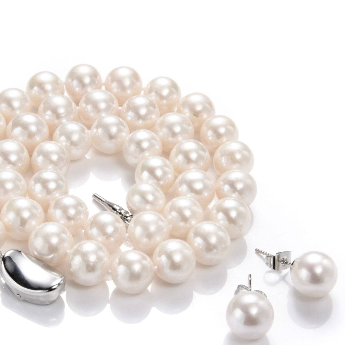 [つやたま] 冠婚葬祭用 本真珠ネックレス＆イヤリングセット（orピアス） ハートキーパーボックスセット 極太10-10.5mm 【品質保証付】