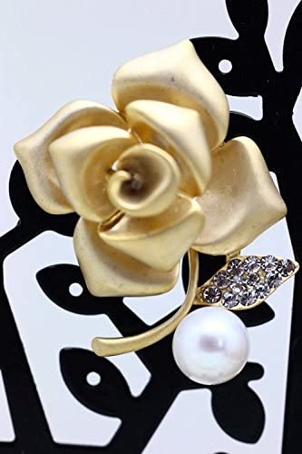 つやたま真珠 パールブローチ 薔薇と真珠とジルコニアダイヤモンドの宝飾ブローチ 本真珠 大珠12mm 真珠色