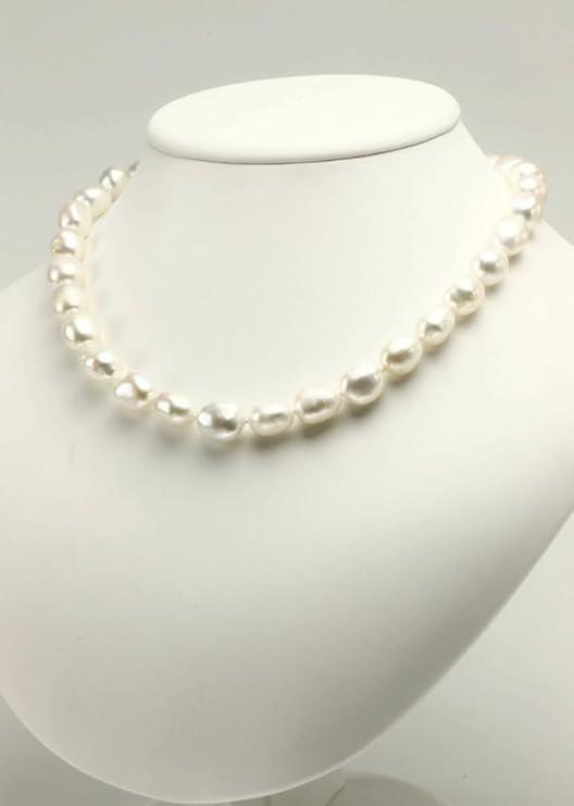 [つやたま] 【品質保証】 本真珠バロックネックレス＆ピアスセット（またはイヤリングセット） 大粒 9-10mm 冠婚用