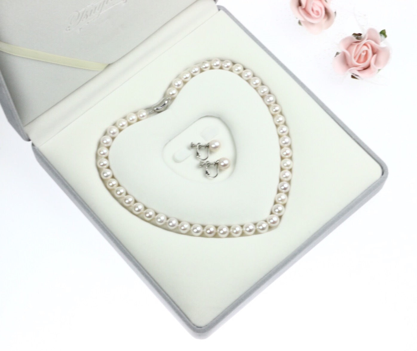 つやたま真珠 ウエディングパール 本真珠ネックレス ピアスorイヤリングセット 8.5-9mm 厳選ラウンド形 ハートキーパーボックス付 花嫁 冠婚葬祭