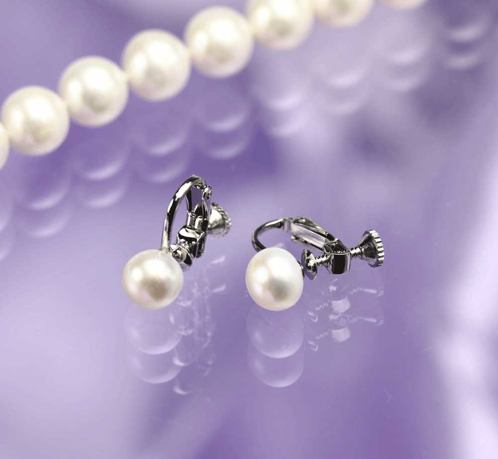 [つやたまうるる] 【品質保証書付】 本真珠ネックレス＆ピアスセット 大粒 ８.5-9mm 冠婚葬祭用