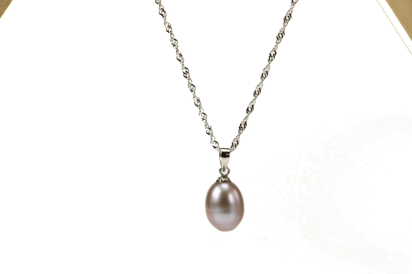[つやたまうるる] 本真珠ネックレス 大粒9.5-10ｍ ドロップ型 一粒真珠ペンダント 天然カラー全3色（グレーパープル シルバー925 一粒パールネックレス