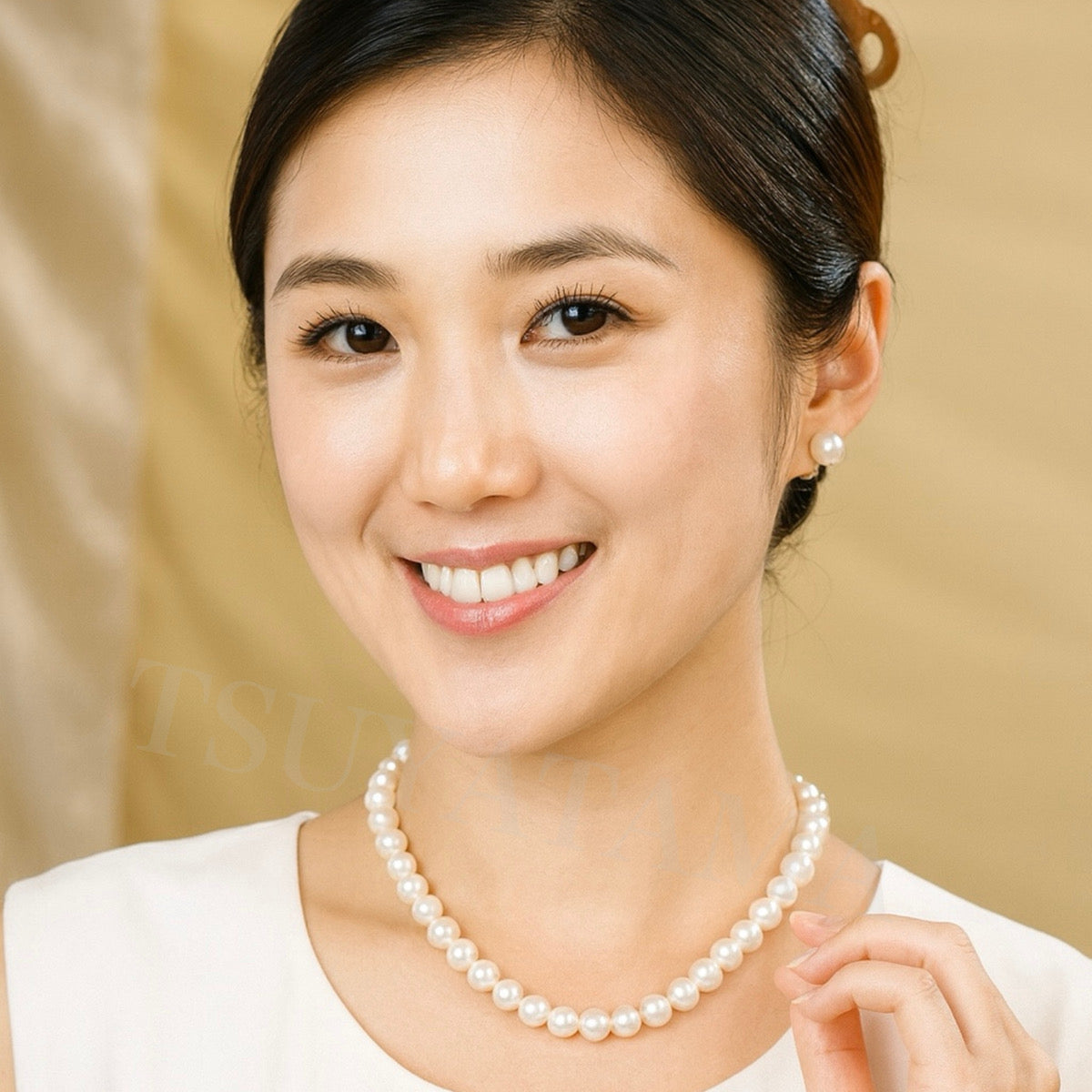 [つやたま] 冠婚葬祭用 本真珠ネックレス＆イヤリングセット（orピアス） ハートキーパーボックスセット 極太10-10.5mm 【品質保証付】