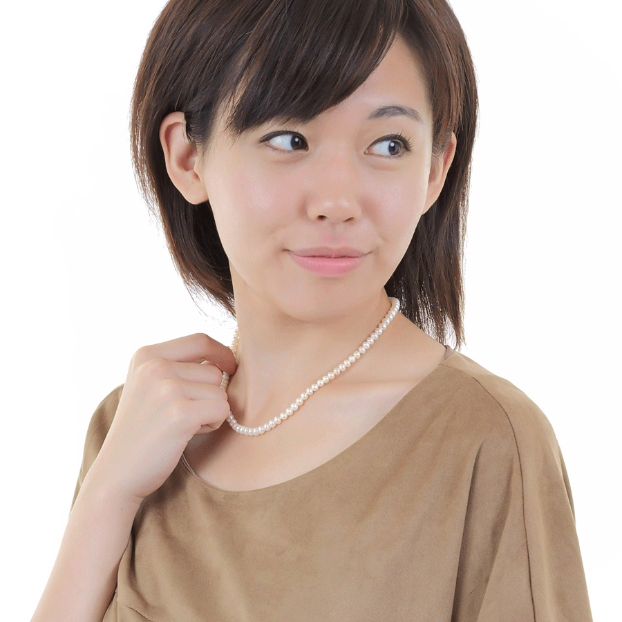 つやたま真珠 本真珠 ベビーパールネックレス 約5.5mm 花珠級真珠